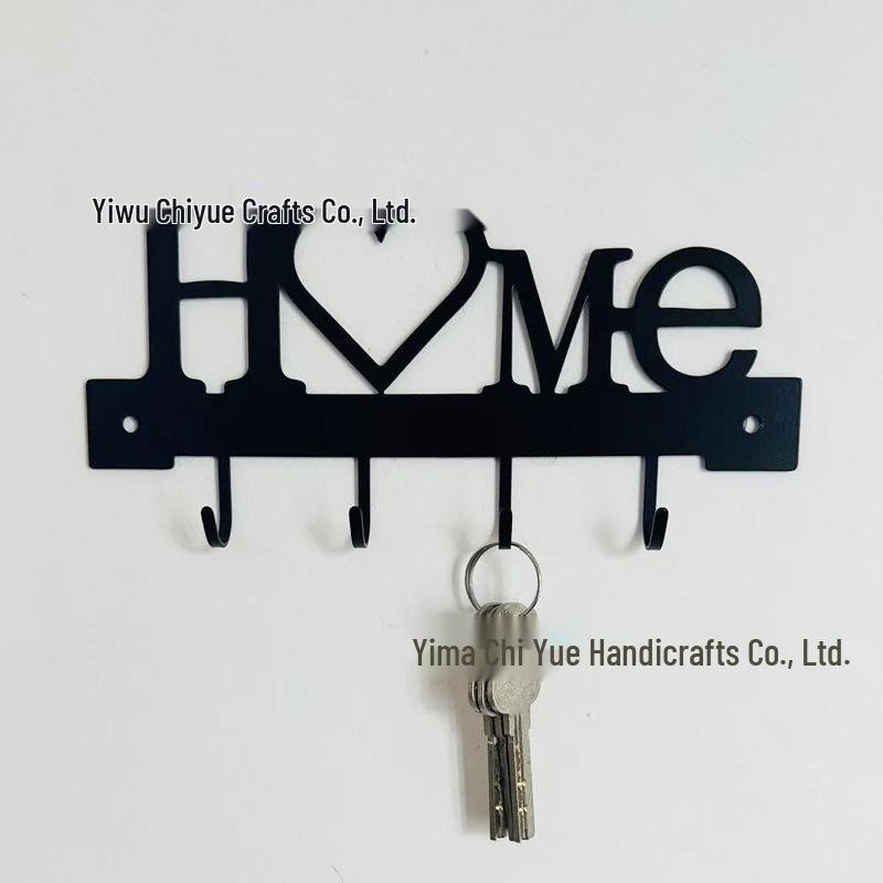 Металлический настенный крючок с буквой HOME - Креативный держатель для ключей и полотенец из железа