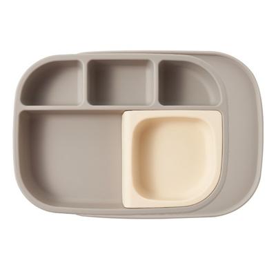 Набор модульных силиконовых присосок для младенцев Wormly, тарелка + миска + крышка для тарелок, кремовый, популярные корейские товары для родителей