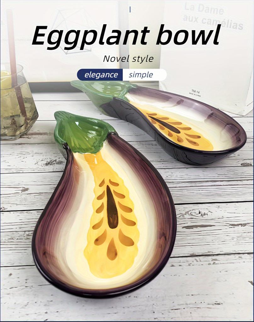 Блюдо для подачи чипсов и дипов Фиолетовый поднос в форме баклажана для дипов, крекеров, чипсов, закусок, праздничное блюдо, закуски, салаты, суши