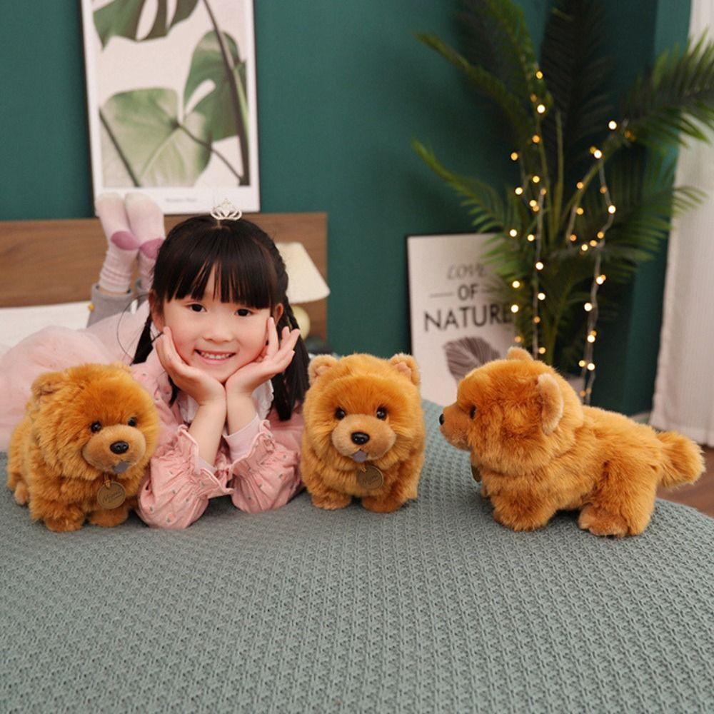 Home Decoration Animal Plush Toy Chow Chow Plush Toy Puppy Dog Stuffed Toy Lifelike Puppy Dog Doll