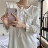 Long Sleeved Dress Pajamas Women Sweet Girl Korean Chic Ins Style White Autumn Princess Style Midi Dress Home Wear Two-piece Clothes