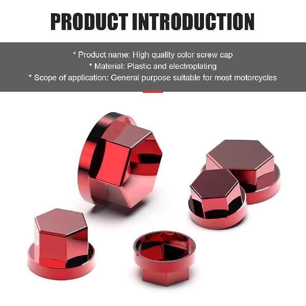 30 PCS Motorcycle Bolt Covers, 5 Sizes Hexagon Engine Nut Decoration Cap, Waterproof Rust-proof Protection Moulding Screw, Modification Accessory for