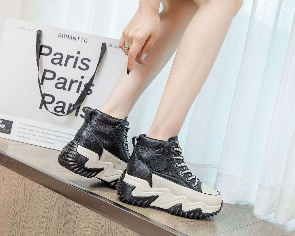 Autumn Women's Casual Platform Sneakers Stars Canvas Trainers Running Sport Shoes Tennis Shoes Thick-Sole Walking Sneakers 34