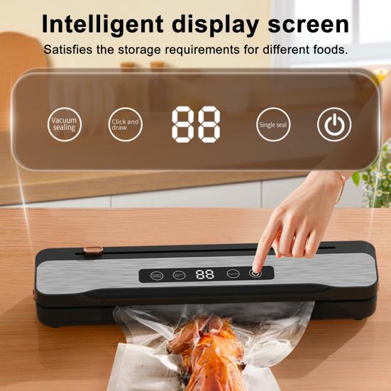 Беспроводной вакуумный упаковщик Сильное всасывание Цифровой дисплей Перезаряжаемый Компактный Портативный Вакуумный запайщик с 10 вакуумными пакетами