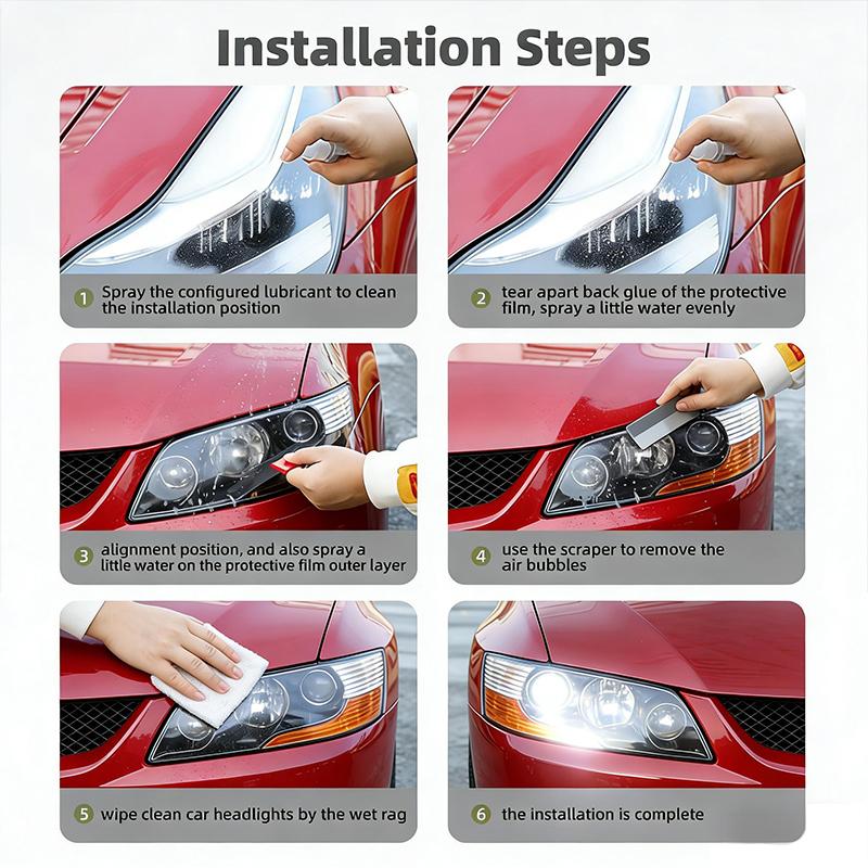 Fit for Toyota Corolla Cross -2024 Transparent Smoked Black TPU Front Headlight Film Anti-Scratch UV Resistant Vinyl Kit