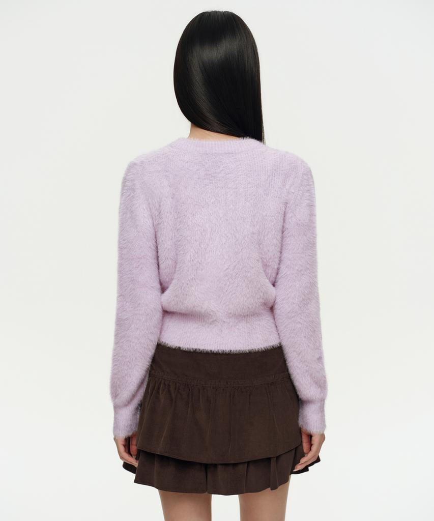 MUSINSA STANDARD WOMAN Women'S Fuzzy Crew Neck Knit [Lavender]