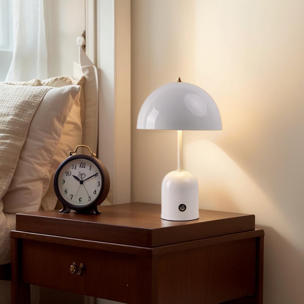 LED Mushroom Light USB Rechargeable 1800mAh Cordless Mushroom Table Lamp Creative Nordic Style Table Lamp for Bedroom/Restaurant