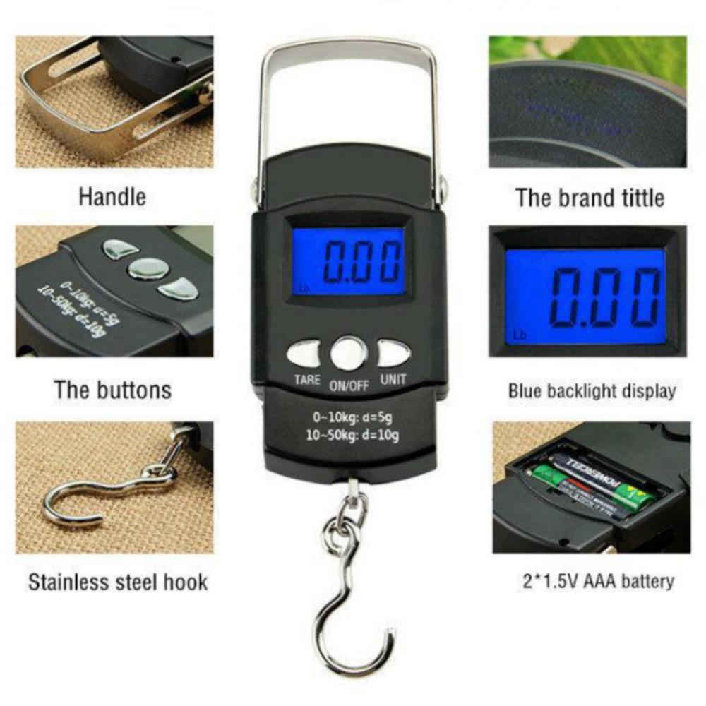 50 кг/10 г Мини Весы Электронные Для Рыболовного Багажа Путешествия Взвешивания Стемер Портативные Цифровые Кухонные Весы