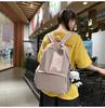 Повседневный рюкзак в корейском стиле - Большая вместимость, Легкий, Однотонный, Милый студенческий школьный рюкзак