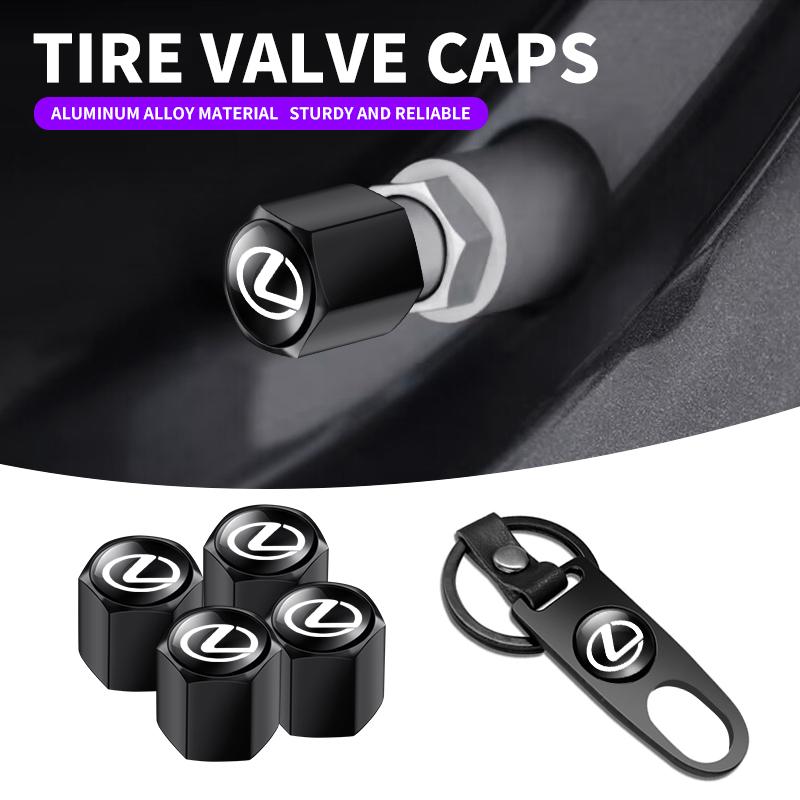 CC Golf 4 6 7 GTI Tiguan Passat B5 B6 B7 Jetta MK5 MK6 Car Wheel Tire Valve Stems Cap With Keychain For Lexus ES