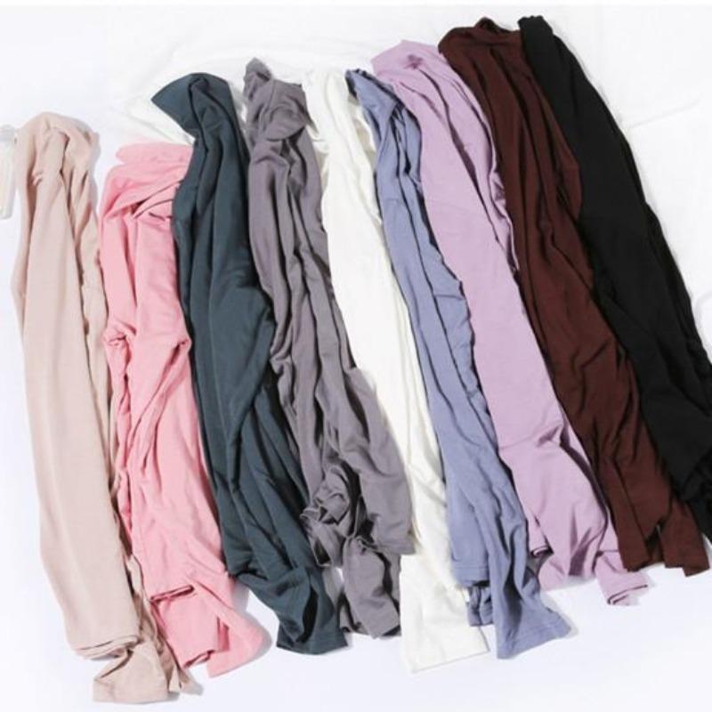 Водолазка с длинным рукавом Футболки женские Топ Осень Зима Однотонные Свободные Модальные Футболки Топ