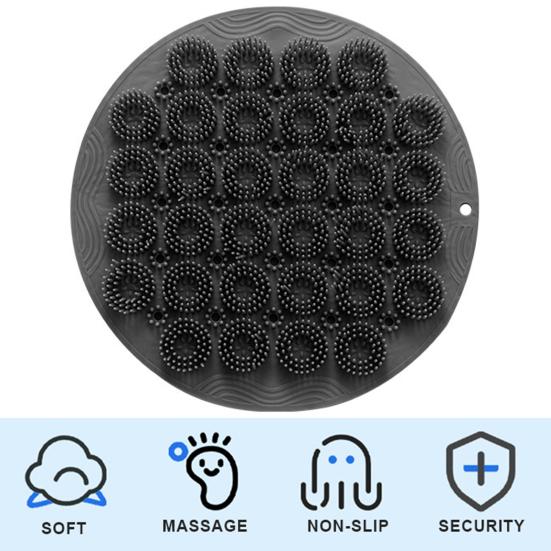 Коврик для ванной, дизайн с присоской, противоскользящий, быстросохнущий, натирает спину, круглая щетка, отшелушивающий массажный скребок для душа, коврик для ног, ежедневное использование