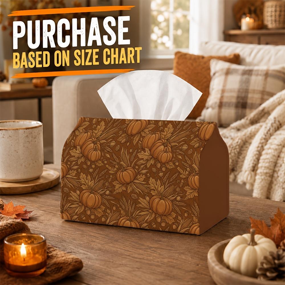 1pc Classic Rustic Autumn Tissue Box | Multi-functional Seasonal Hot Napkin Dispenser, Available Suitable for Home, Harvest Parties Pumpkin Botanical