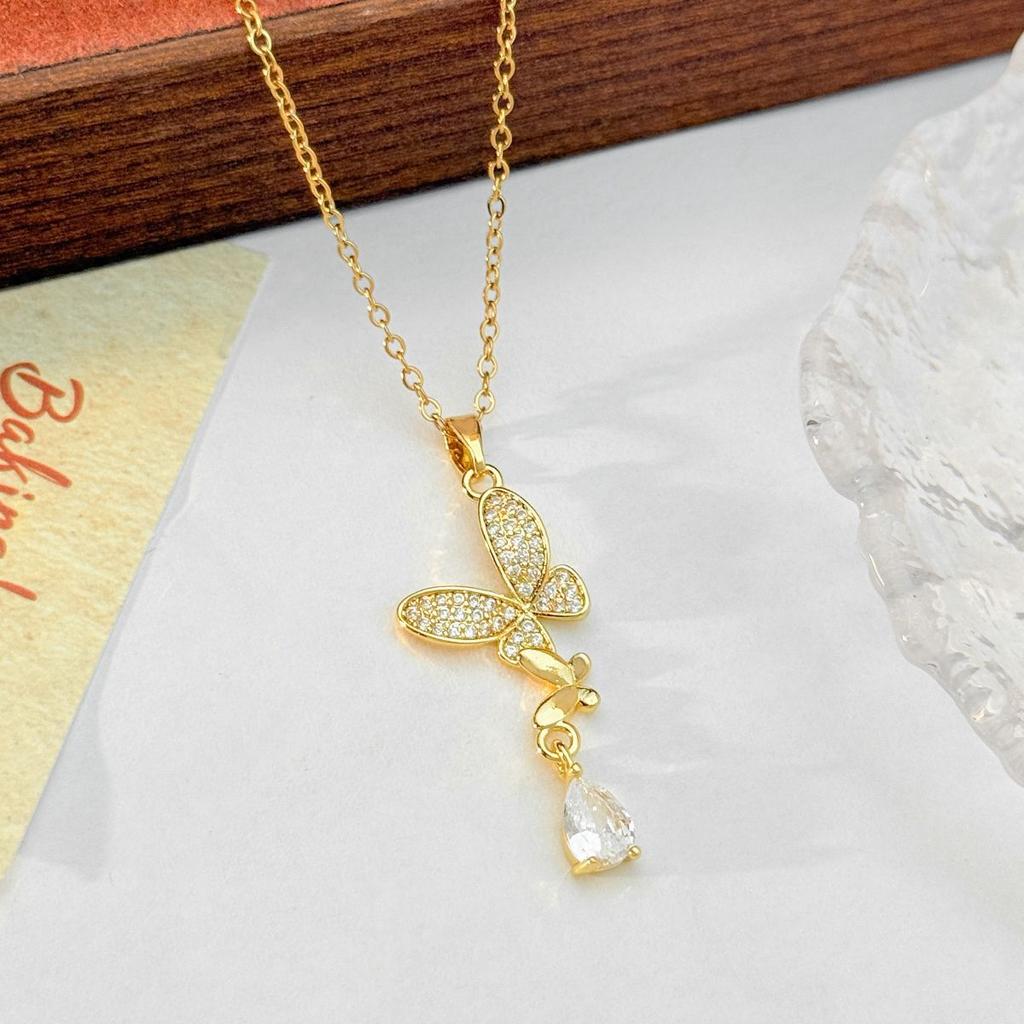 Necklace female versatile butterfly does not fade niche high-end light luxury collarbone chain Xiaohongshu explosive jewelry