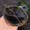 Black Botswana Druzy Copper Wire Wrap Jewelry Pendant 5.12 C0A13
