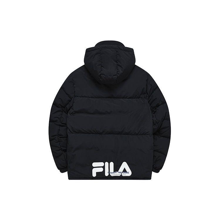 Fila Fusion Solid Color Fashion Casual Hooded Warm Down Jacket Men Jackets Deep-Black T11M241915FBK
