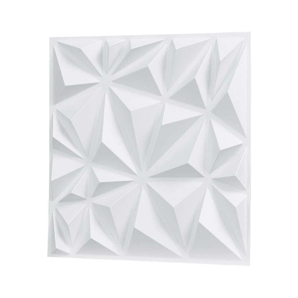 3D Wall Panels 33-Pack 11.81x11.81'' PVC 32 Sq.Ft Coverage Diamond White