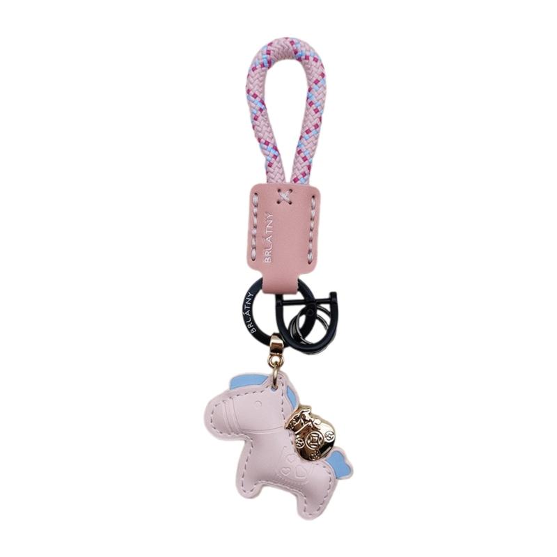 Подвеска-ключница Лошадь Ручная работа из ПУ кожи Животная подвеска Держатель для ключей Ручная работа Ключевой аксессуар для пар и владельцев автомобилей