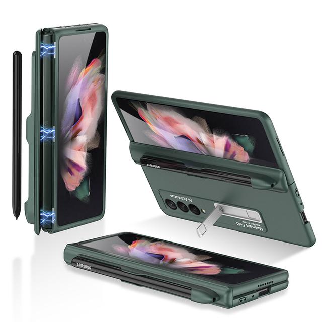 Чехол Ebesfous для Samsung Galaxy Z Fold 3 с магнитным держателем, чехол «все включено» для Galaxy Z Fold3, защитный чехол с S Pen