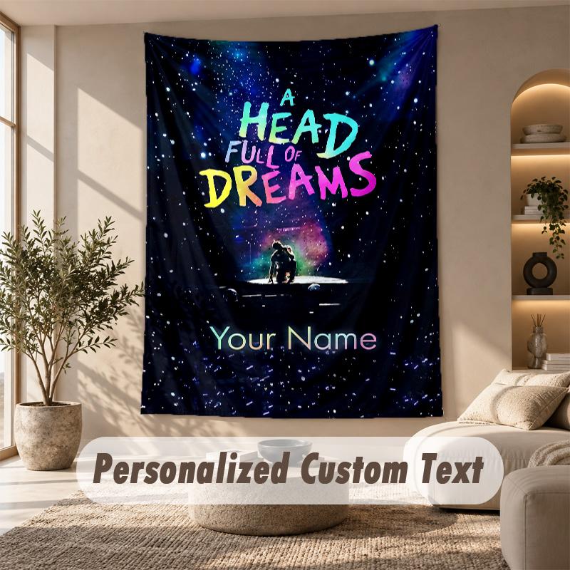 Tapestry Custom Name Text, Wall Hanging Tapestry Home Room DecorColdplay