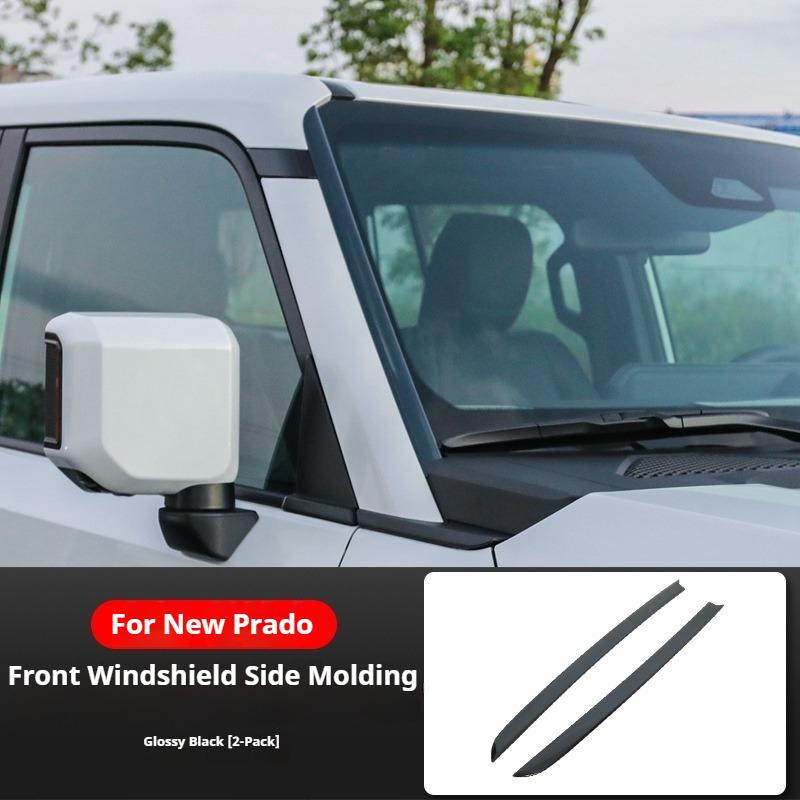 For Toyota Land Cruiser Prado 250 LC250 2024 Car Front Windshield Side Decoration Sticker with Carbon Fiber Pattern Accessories