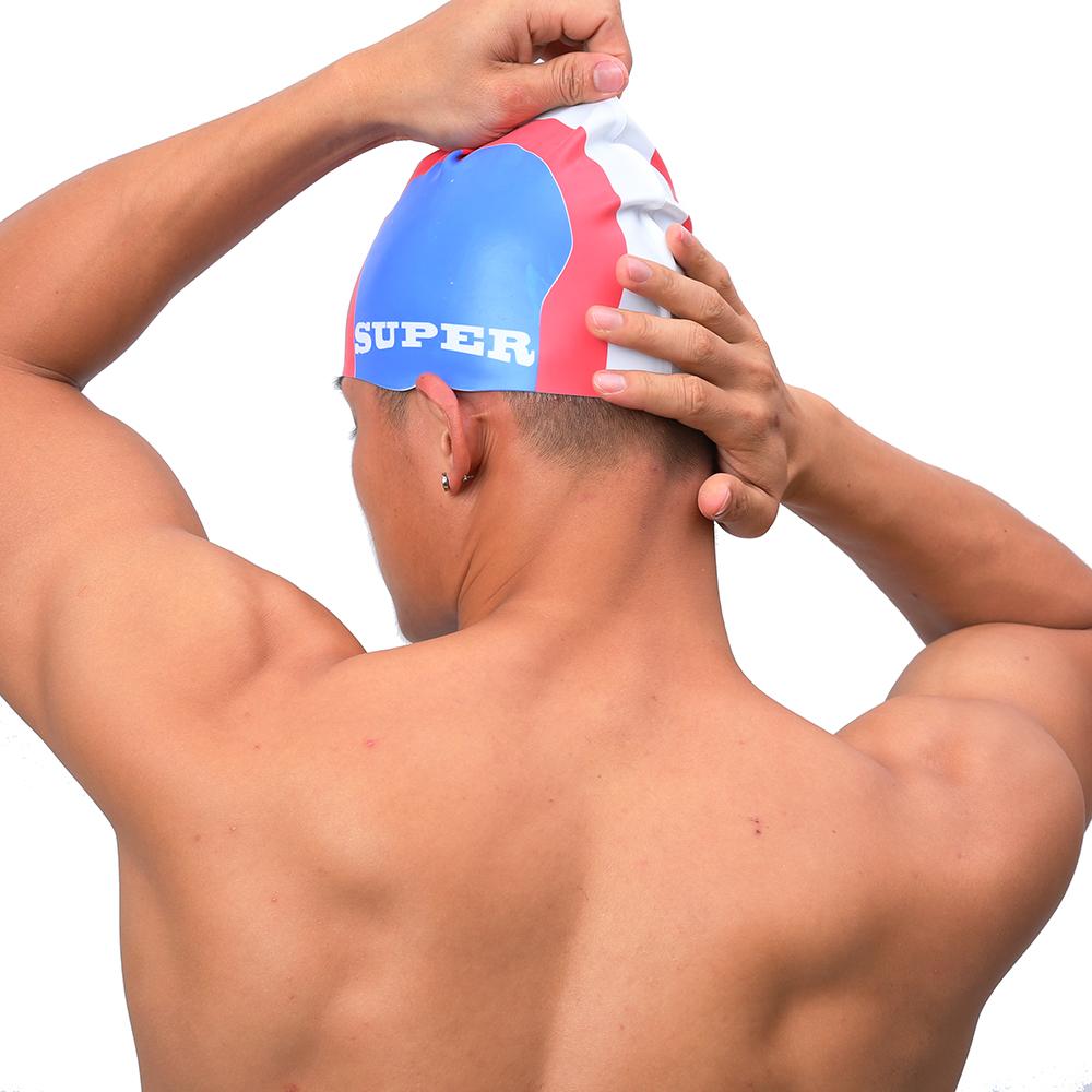 Летняя модная мужская шапочка для плавания, силиконовая модная шапочка для мальчиков, новинка 2016 года, синяя шапочка для купания, мужская профессиональная водонепроницаемая шапочка для взрослых, распродажа
