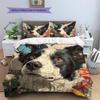 Border Collie Pattern Bedding Home Decoration Birthday Gift (1 * duvet cover + 2 * pillowcase, without core)