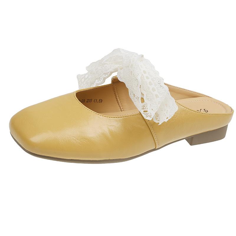 Fashion Slippers Women Summer Shoes Cover Toe Square Heel Block Mary Janes Shoes Women Flip Flop Outdoor Ladies Slides Square Heel Cover