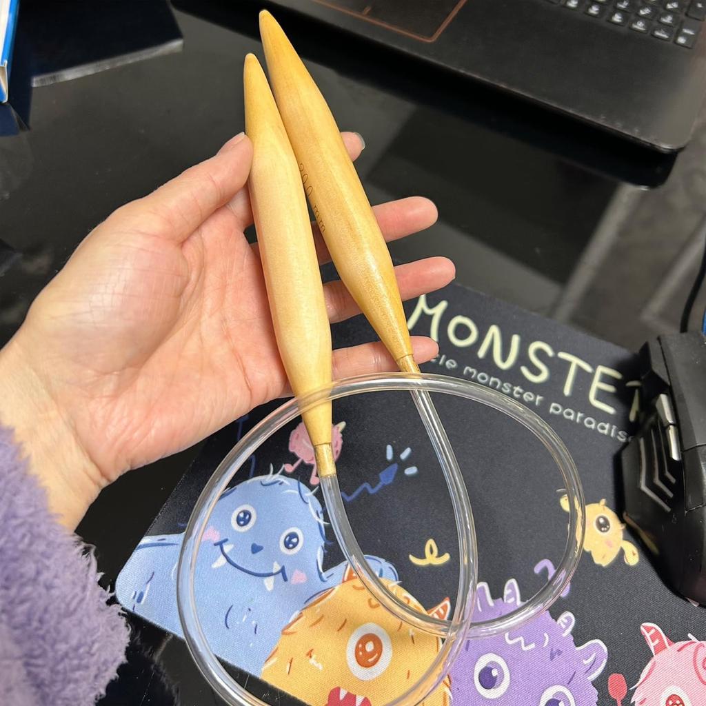 Набор из 3-х больших круговых спиц для вязания, вязания крючком, вязания рядами, шитья и гобелена. Сверхтолстые круговые спицы. (15 мм, 20 мм, 25 мм)