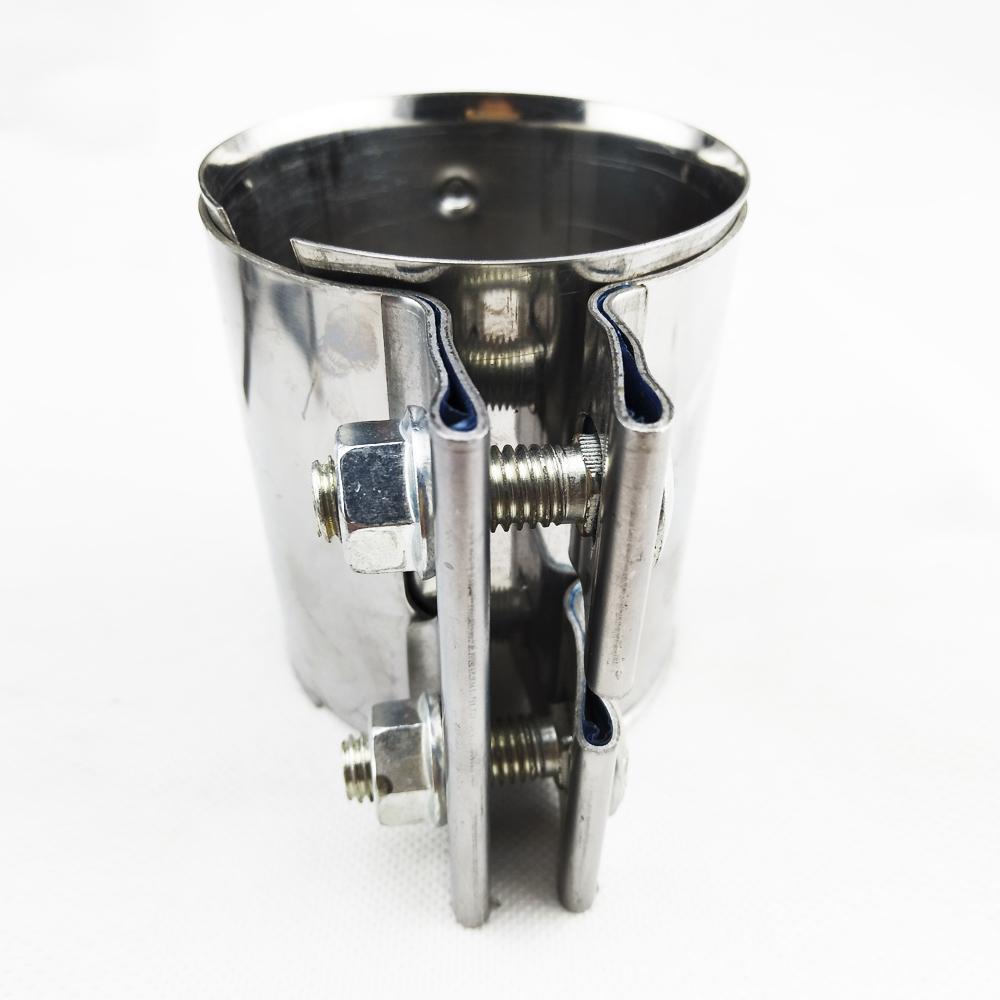 Stainless Steel 1.65-3.0"Exhaust Pipe Connector Tube Adapter Joiner Sleeve Clamp Exhaust Tube Pipe Connector Joiner Length 87mm