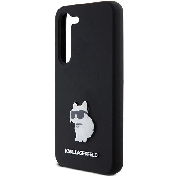 Karl Lagerfeld Silicone Choupette Metal Pin Case For Samsung Galaxy S24 - Black