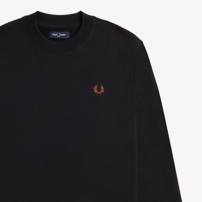 Fred Perry [базовый] Толстовка с круглым вырезом, черная Afpm2437535 X56