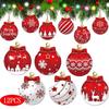 12pcs Wooden Christmas Ball Pendant Christmas Gift Decoration Christmas Tree Hanging Home Room Decor Outdoor Accessories for Holiday Decorating Use