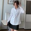 Long Sleeved White Shirt Women's Work Clothes  Spring and Autumn Solid Formal Shirts Versatile Comfortable Tops