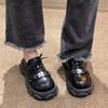 2024 New Spring and Autumn Women's Shoes Fashionable Loafers Heightened Round Toe Lace-up Casual JK Uniform Women's Shoes