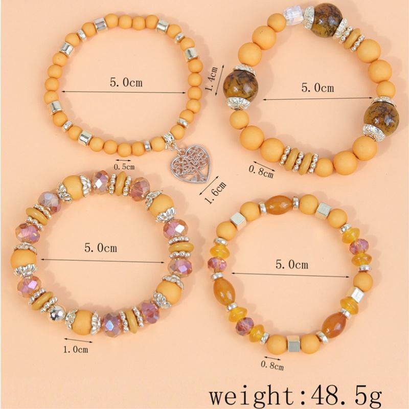 Богемные хрустальные бусины в форме сердца, браслеты для женщин и девочек, этническая упаковка, ювелирные аксессуары