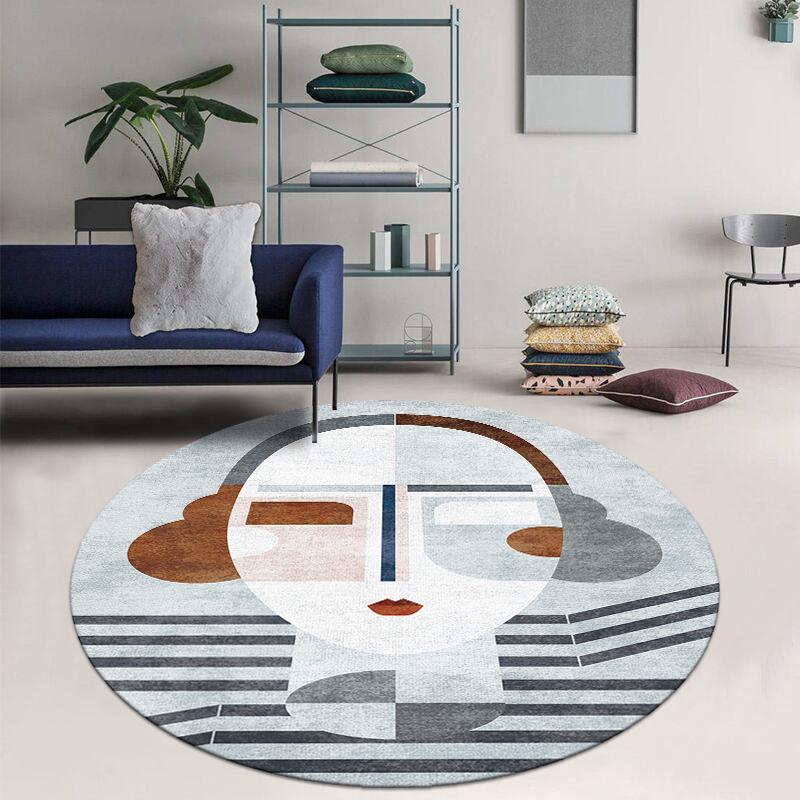 Nordic Style Light Luxury Round Carpet Living Room Decoration Rugs Bedroom Bedside Carpets Home Decor Anti-Slip Chair Floor Mat