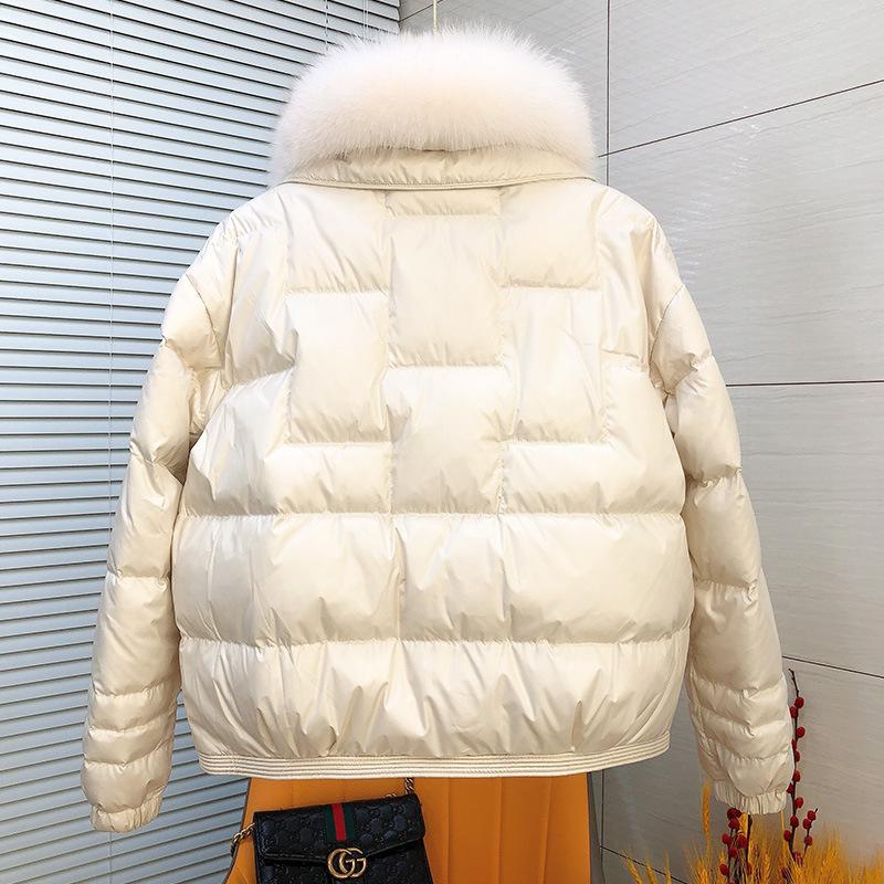 Winter Thin Mink Fur Button Down Jacket for Women Short Fox Fur Coat