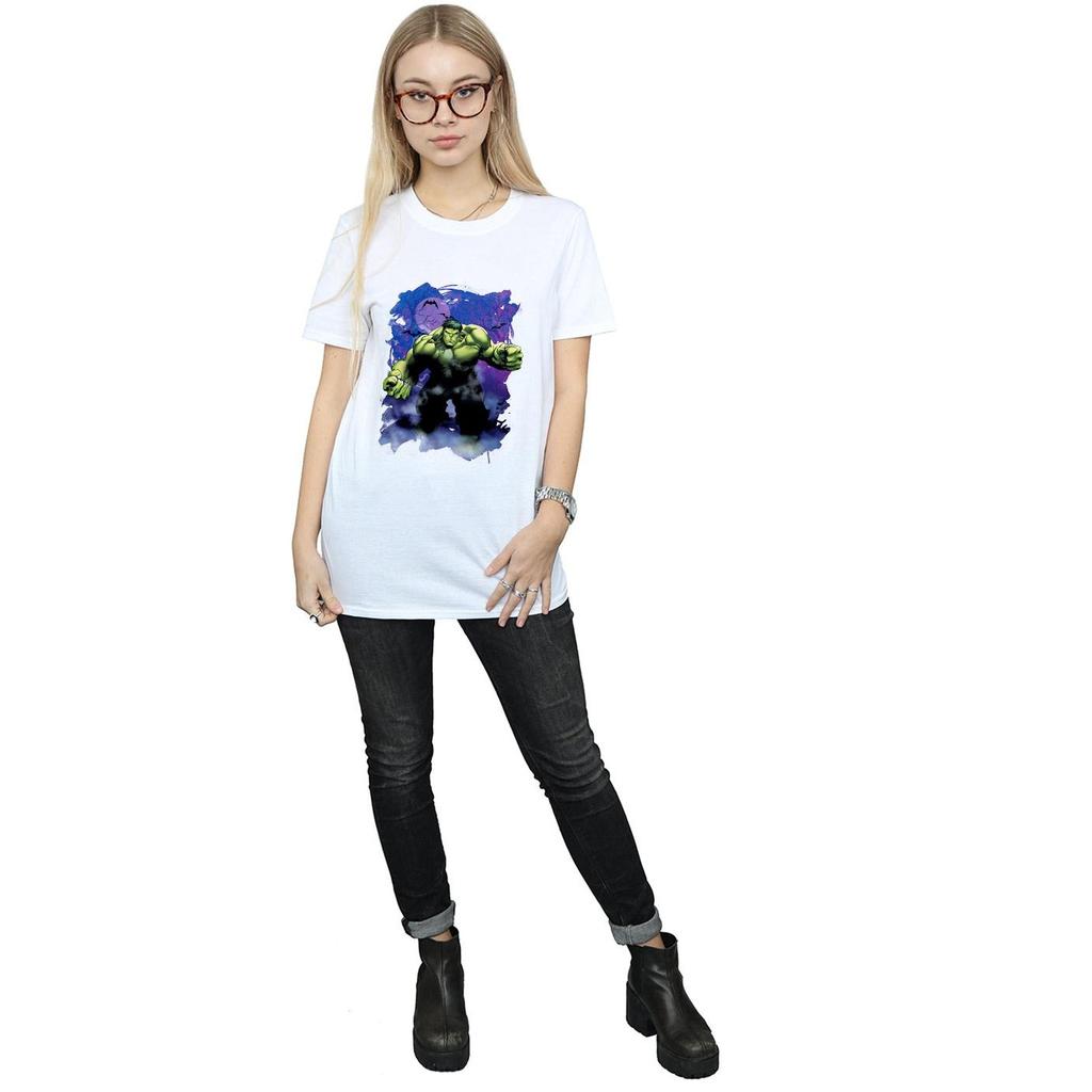 Marvel Womens/Ladies Hulk Halloween Spooky Forest Cotton Boyfriend T-Shirt