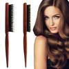 3 Rows Sideburns Fluffy Hair Beating Comb Wooden Handle Boar Bristle Comb New Pointed Tail Comb
