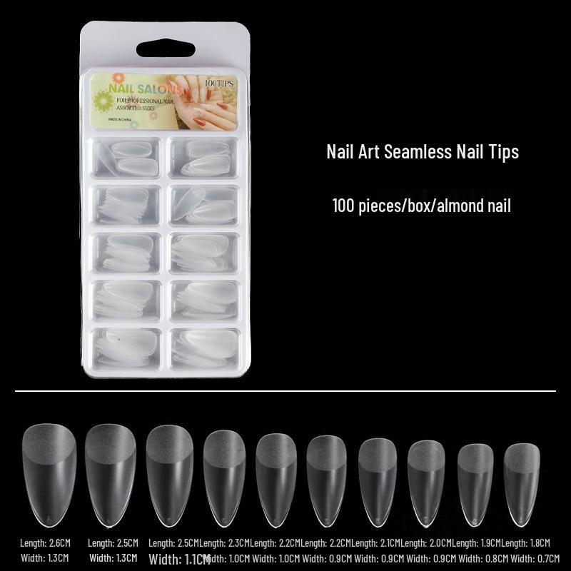 Ультратонкие матовые типсы двойного назначения - 100 штук трапециевидные и каплевидные для наращивания