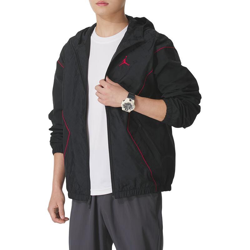 Куртка-толстовка Air Jordan Brooklyn с капюшоном Свободный крой Азиатский размер 'Black Gym Red' Мужская HV0555-010