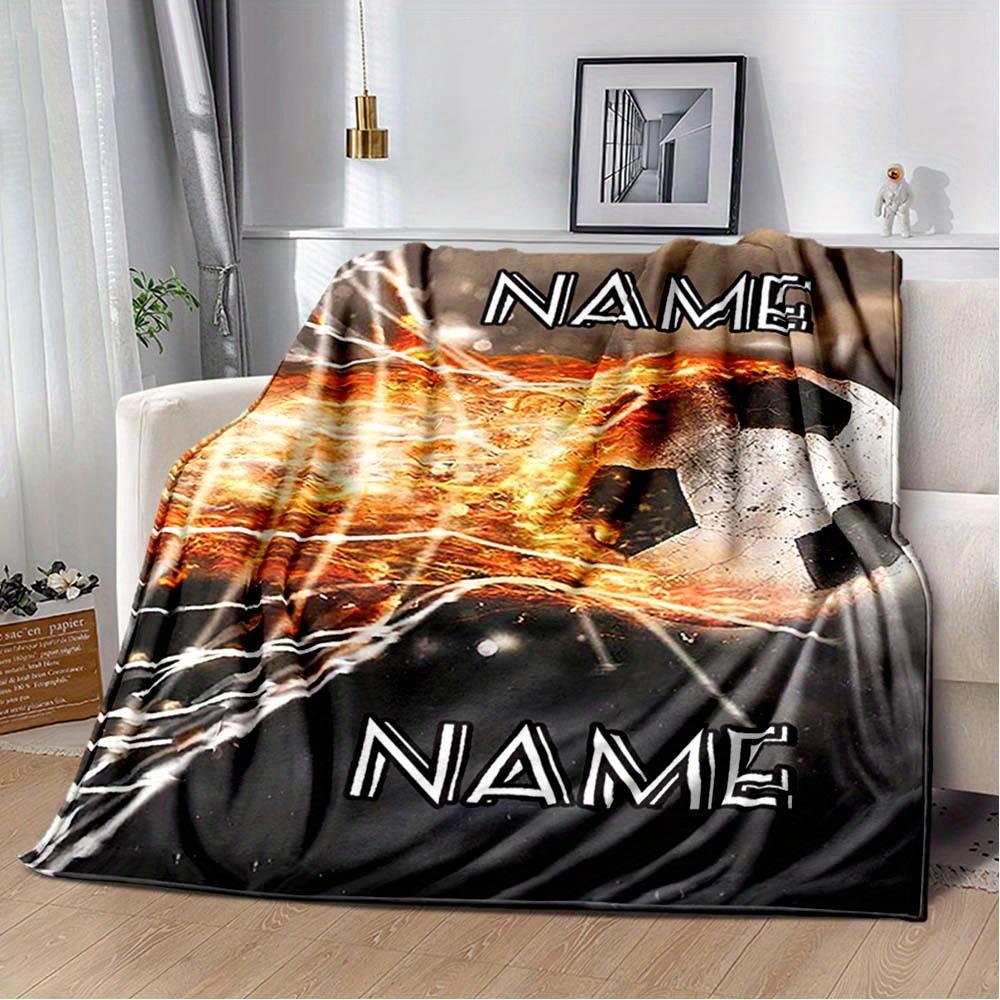 Football Fans Customize Your Name Blanket Warm Comfortable And Soft Blankets Are Suitable For Home Chairs Office Sofas Sofas Office Camping And Gifts