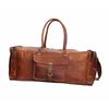 Men Travel Bag Luggage Genuine Goat Leather Gym Duffel Brown Vintage