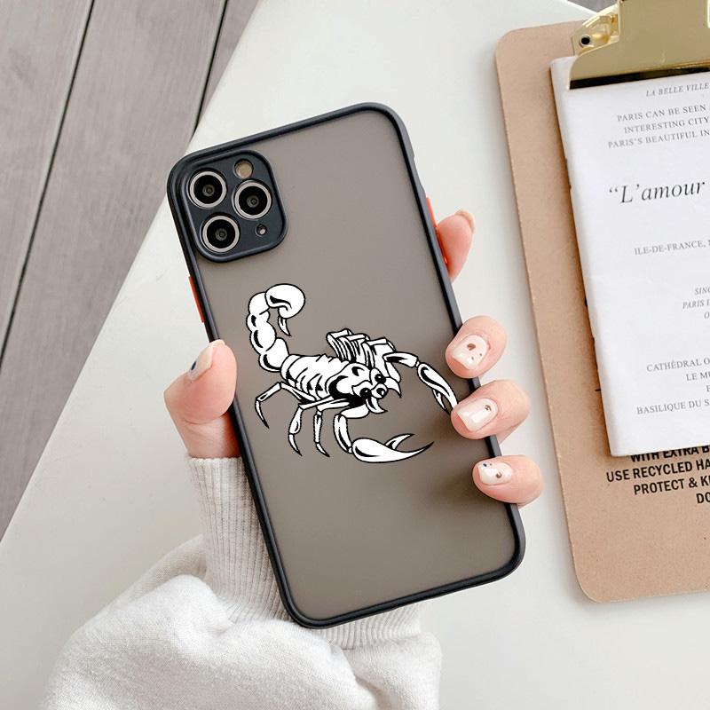 Полуобернутый жесткий чехол для телефона Скорпион для iPhone X XR XS X 16 15 12 11 13 14 Pro Max задние чехлы 7 8 plus SE2 mini Обложка Coque
