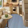 Non-Slip Self-Adhesive EVA Foam Decking Sheet, 240x60cm (95"x24"), Gray Blue Stripe Faux Teak Marine Mat for Boat Floor, Yacht