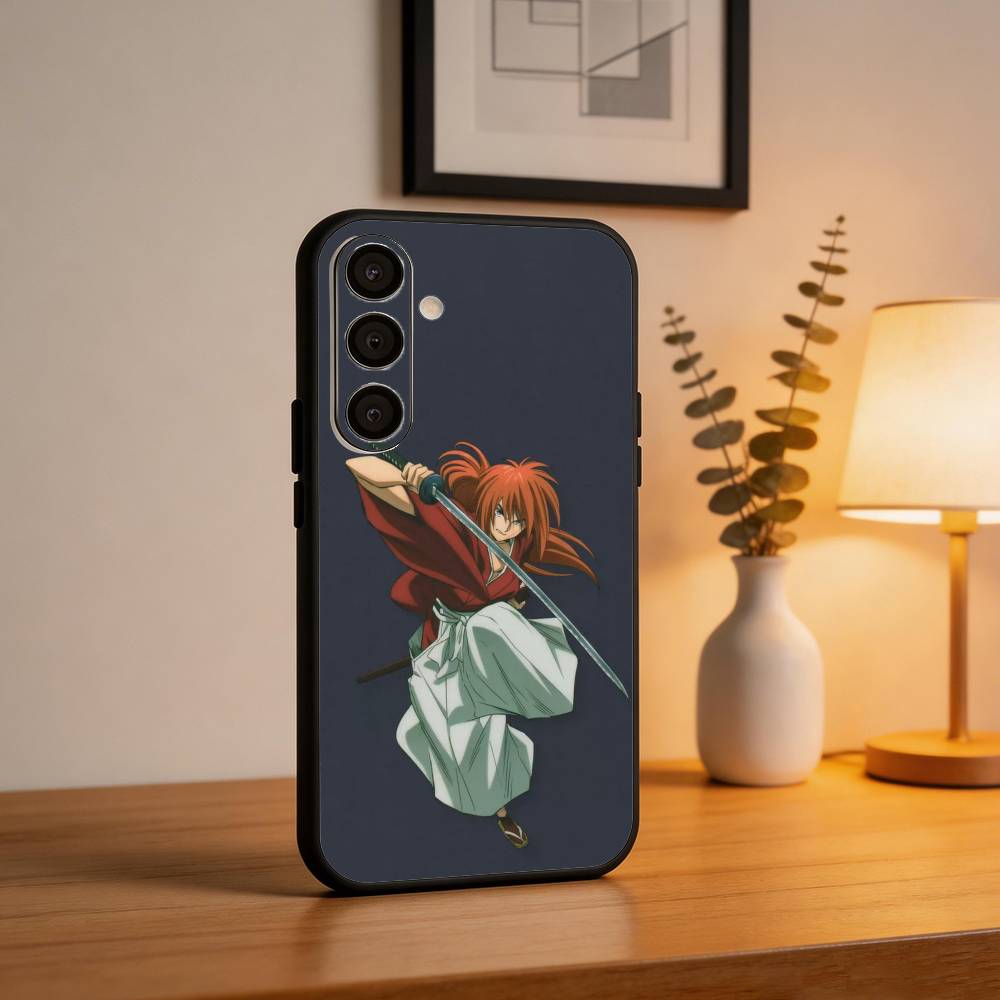 Anime R-Rurouni Kenshin Anime Phone Case For Samsung A73,72,71,A52,51,40,41,A22,A32,31,A13, Soft Black Shell