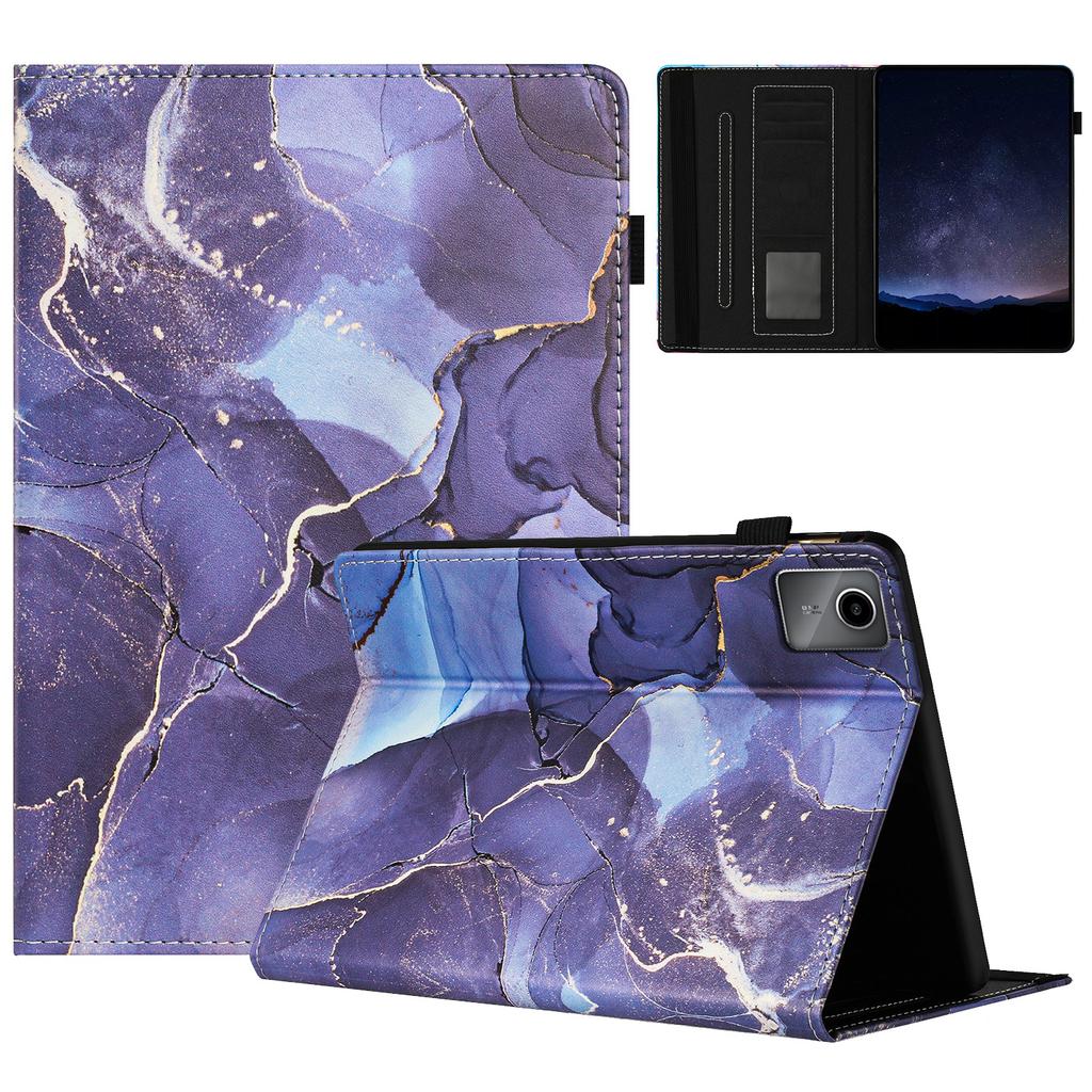 For Lenovo Tab M11/Xiaoxin Pad 11 2024 Case Marble Leather Protective Tablet Cover Auto Wake Sleep