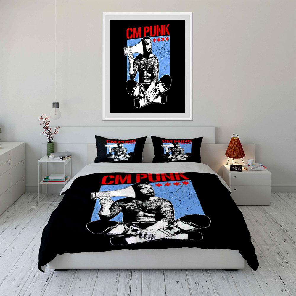 Tattooed Fighter with Megaphone Bedding Duvet Cover Set Duvet Cover Pillowcases (1*Duvet Cover 2*Pillowcases, without duvet insert)