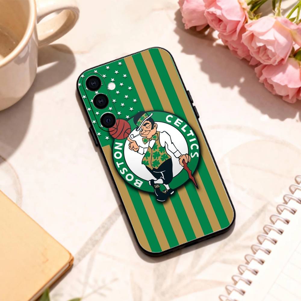 COOL B-Boston C-Celtics B-BS pattern phone Case For Samsung Galaxy A73,A72,A71,A70,A53,A52,A51,Others Soft Black Shell